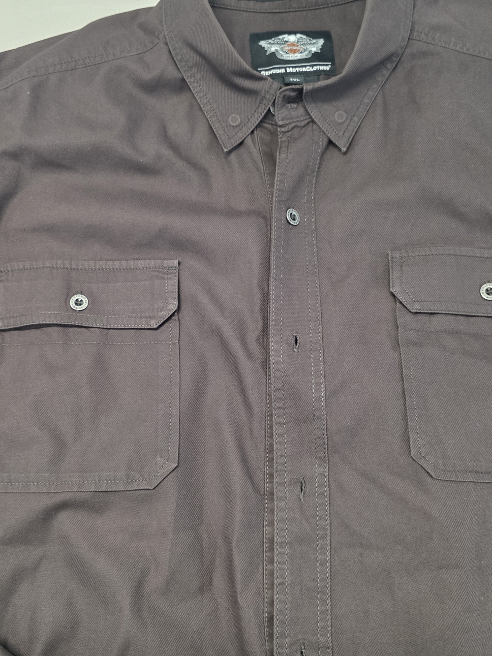 Harley Davidson Denim Button Down Shirt Men's Size 4XL - Picture 3 of 7